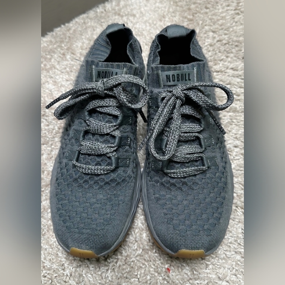 NOBULL Grey Knit Athletic Shoes with Gum Toe